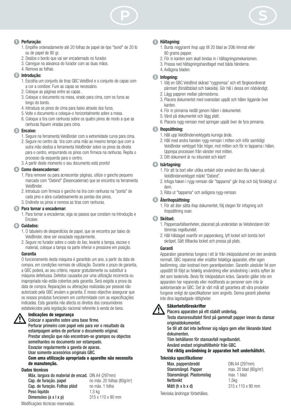 GBC VeloBinder User Manual | Page 6 / 10