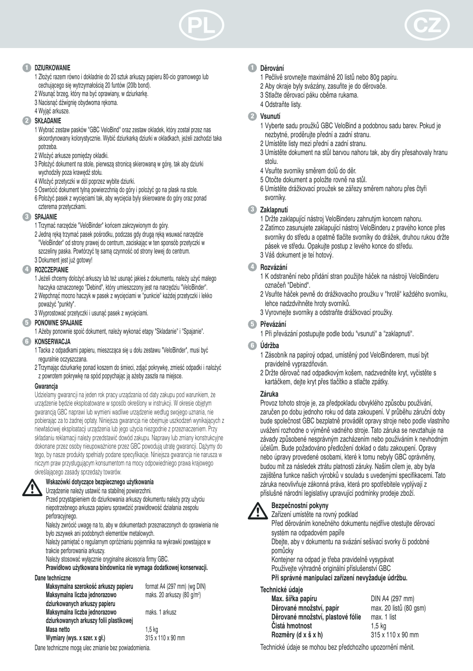 GBC VeloBinder User Manual | Page 7 / 10