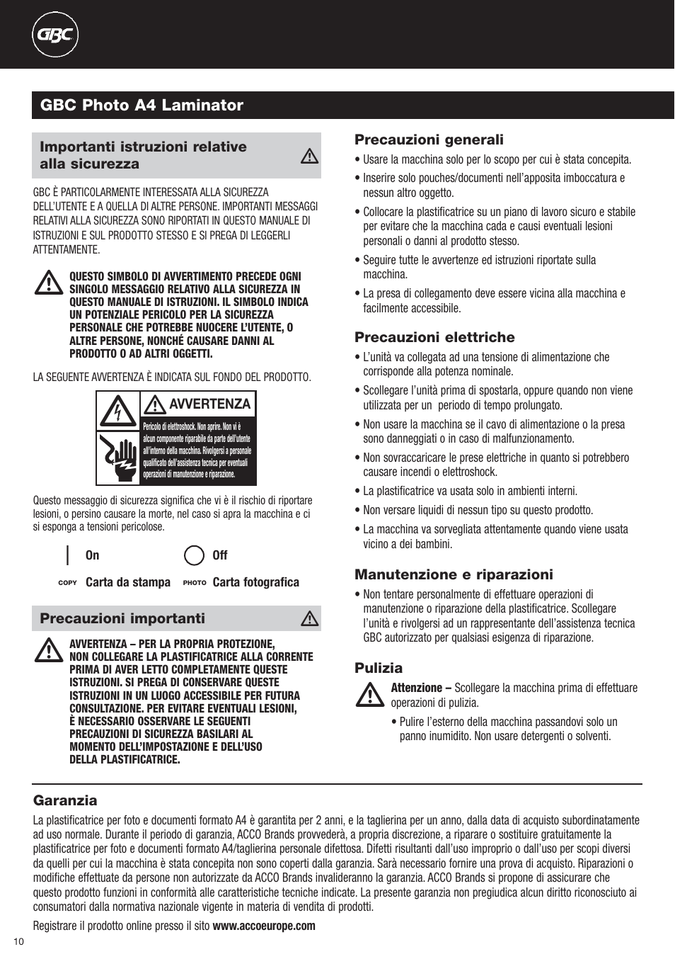 GBC Photo Laminator and Trimmer User Manual | Page 10 / 18