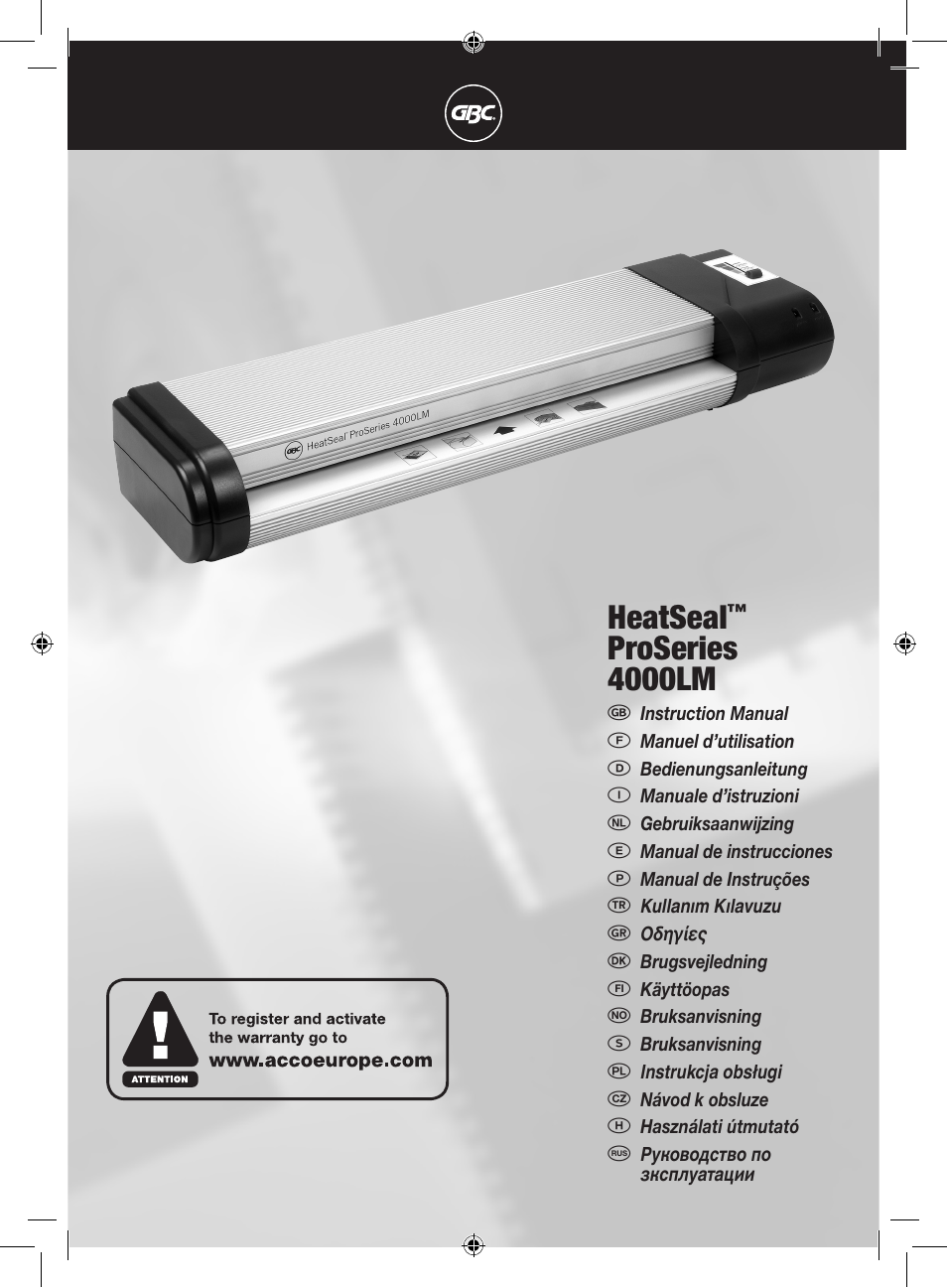 GBC 4000LM ProSeries HeatSeal User Manual | 22 pages