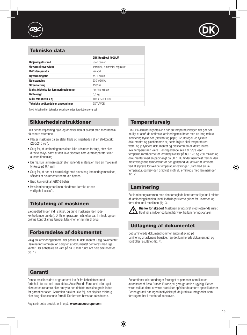 GBC 4000LM ProSeries HeatSeal User Manual | Page 13 / 22