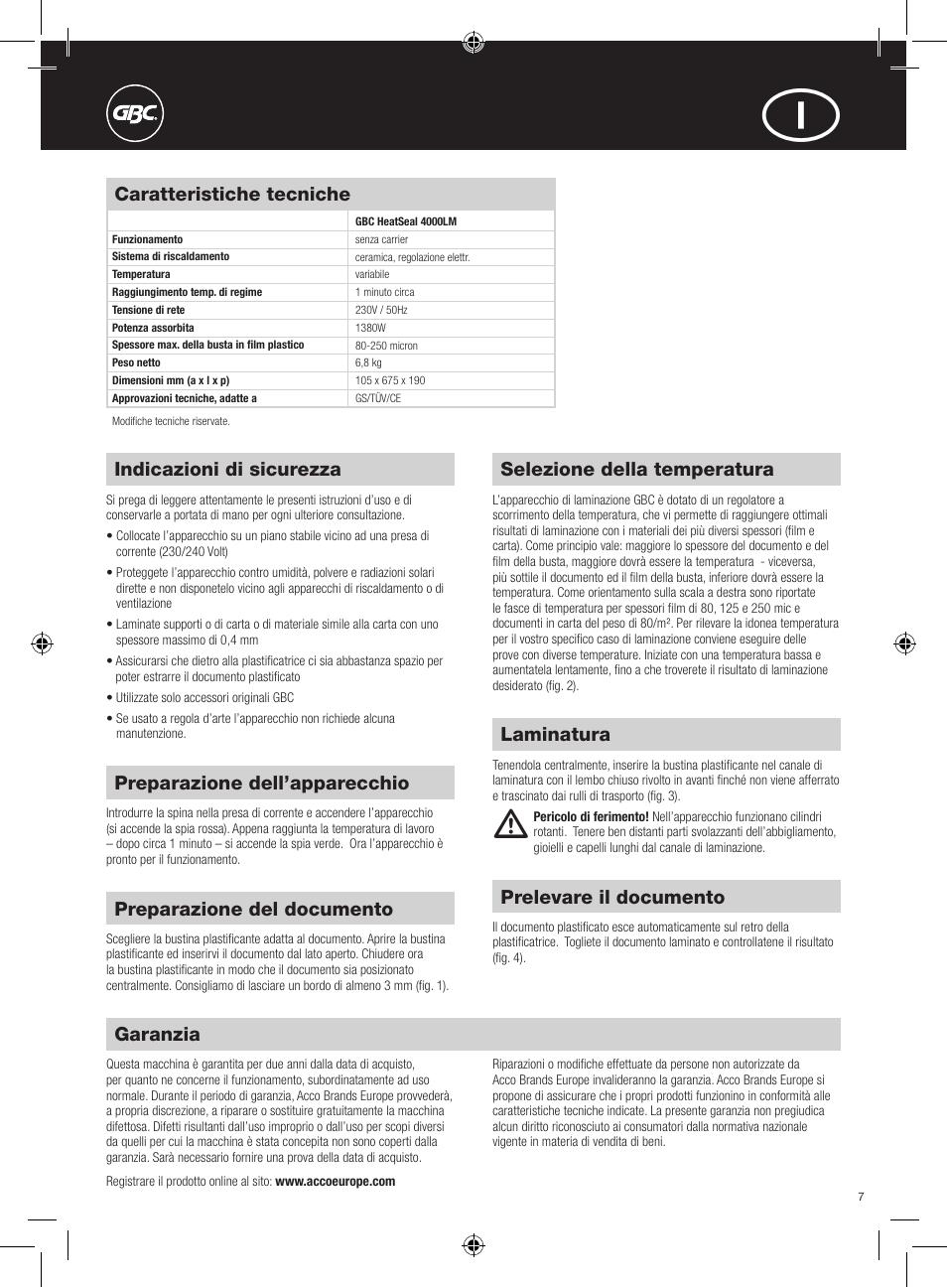 GBC 4000LM ProSeries HeatSeal User Manual | Page 7 / 22