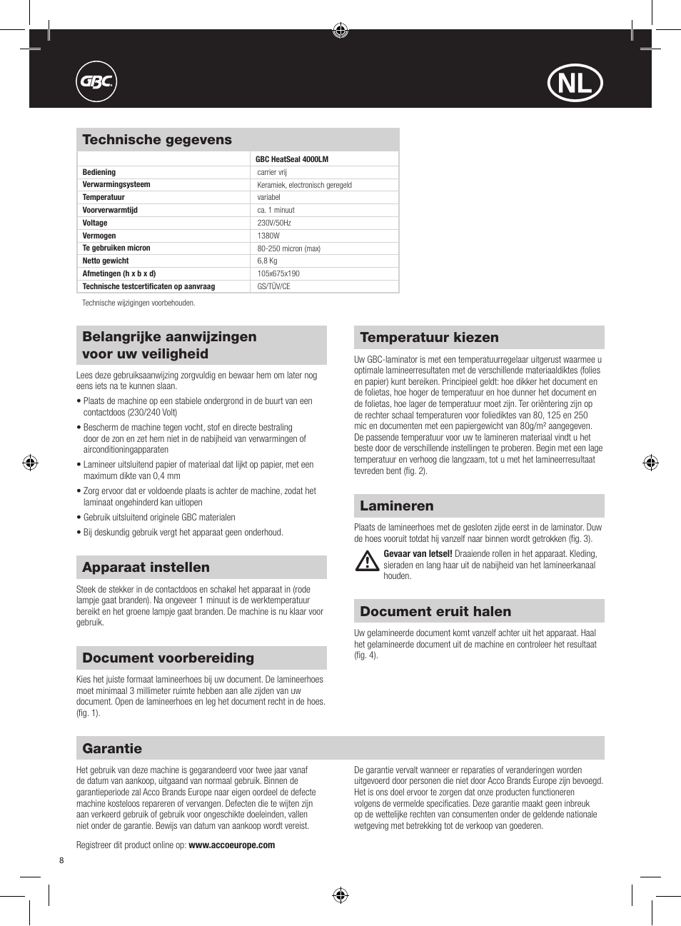 GBC 4000LM ProSeries HeatSeal User Manual | Page 8 / 22