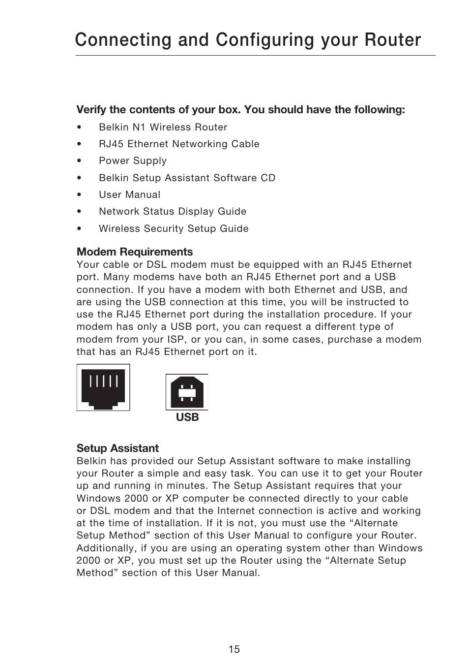Connecting and configuring your router | Belkin N1 WIRELESS ROUTER P75170EI User Manual | Page 19 / 104