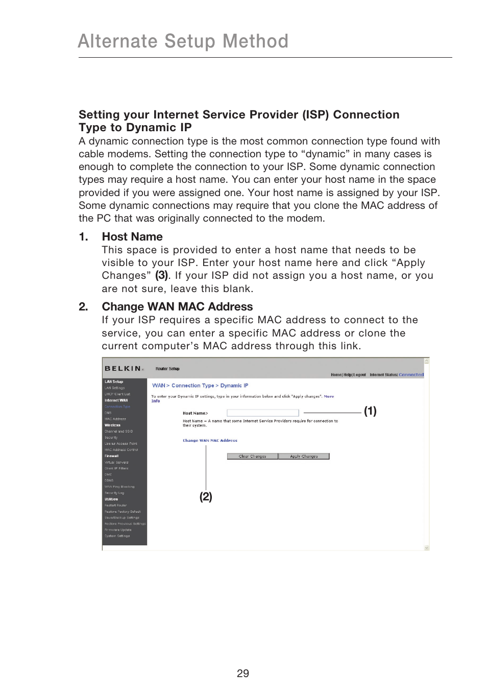 Alternate setup method | Belkin N1 WIRELESS ROUTER P75170EI User Manual | Page 33 / 104