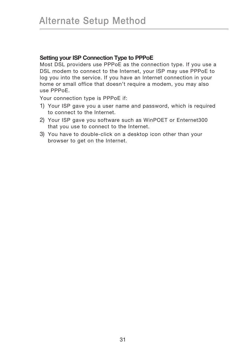 Alternate setup method | Belkin N1 WIRELESS ROUTER P75170EI User Manual | Page 35 / 104