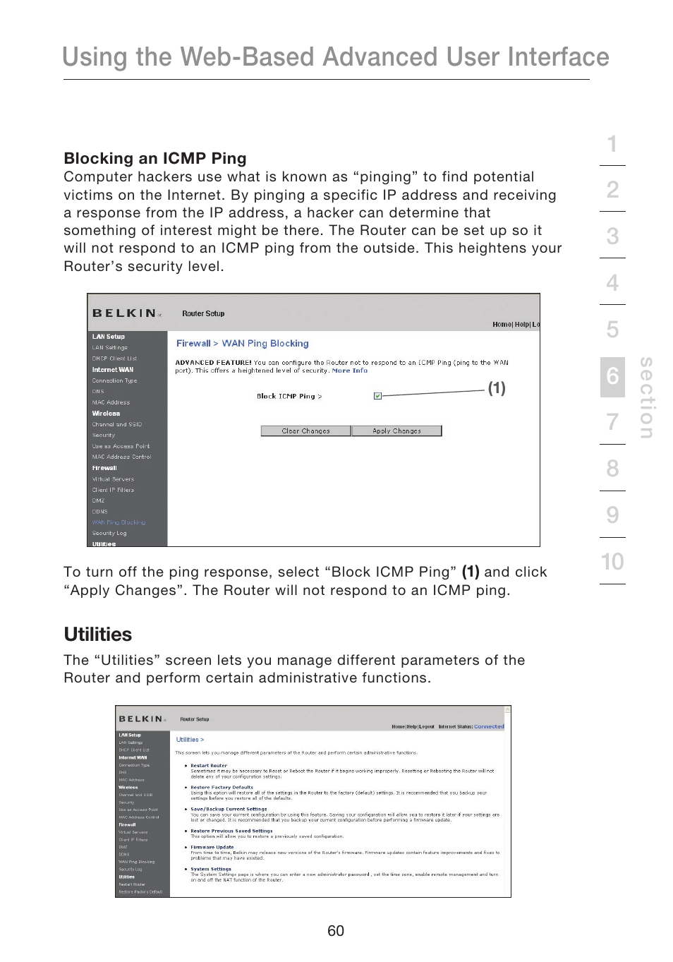 Using the web-based advanced user interface | Belkin N1 WIRELESS ROUTER P75170EI User Manual | Page 64 / 104