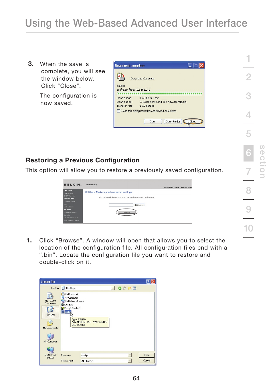 Using the web-based advanced user interface | Belkin N1 WIRELESS ROUTER P75170EI User Manual | Page 68 / 104