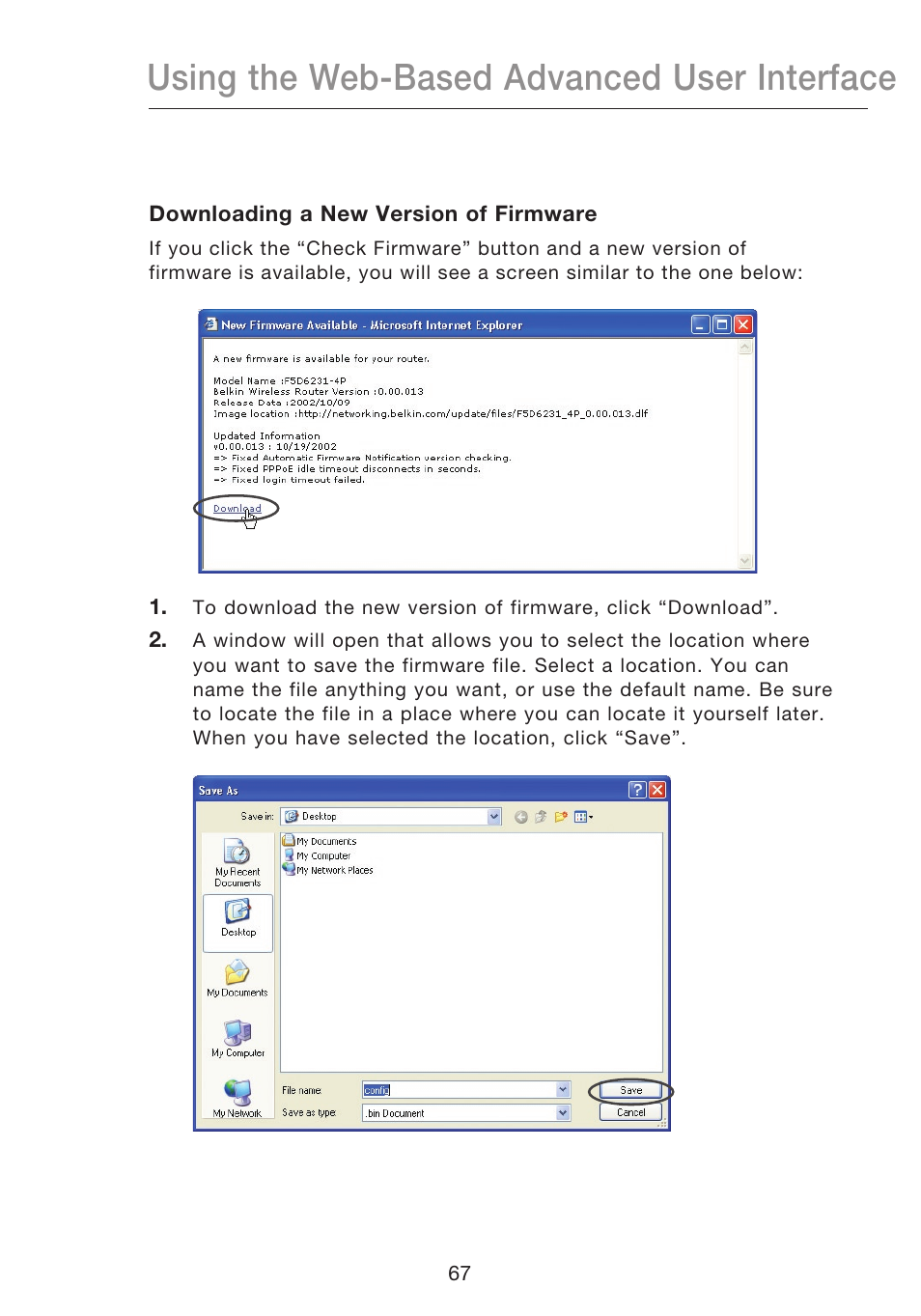 Using the web-based advanced user interface | Belkin N1 WIRELESS ROUTER P75170EI User Manual | Page 71 / 104