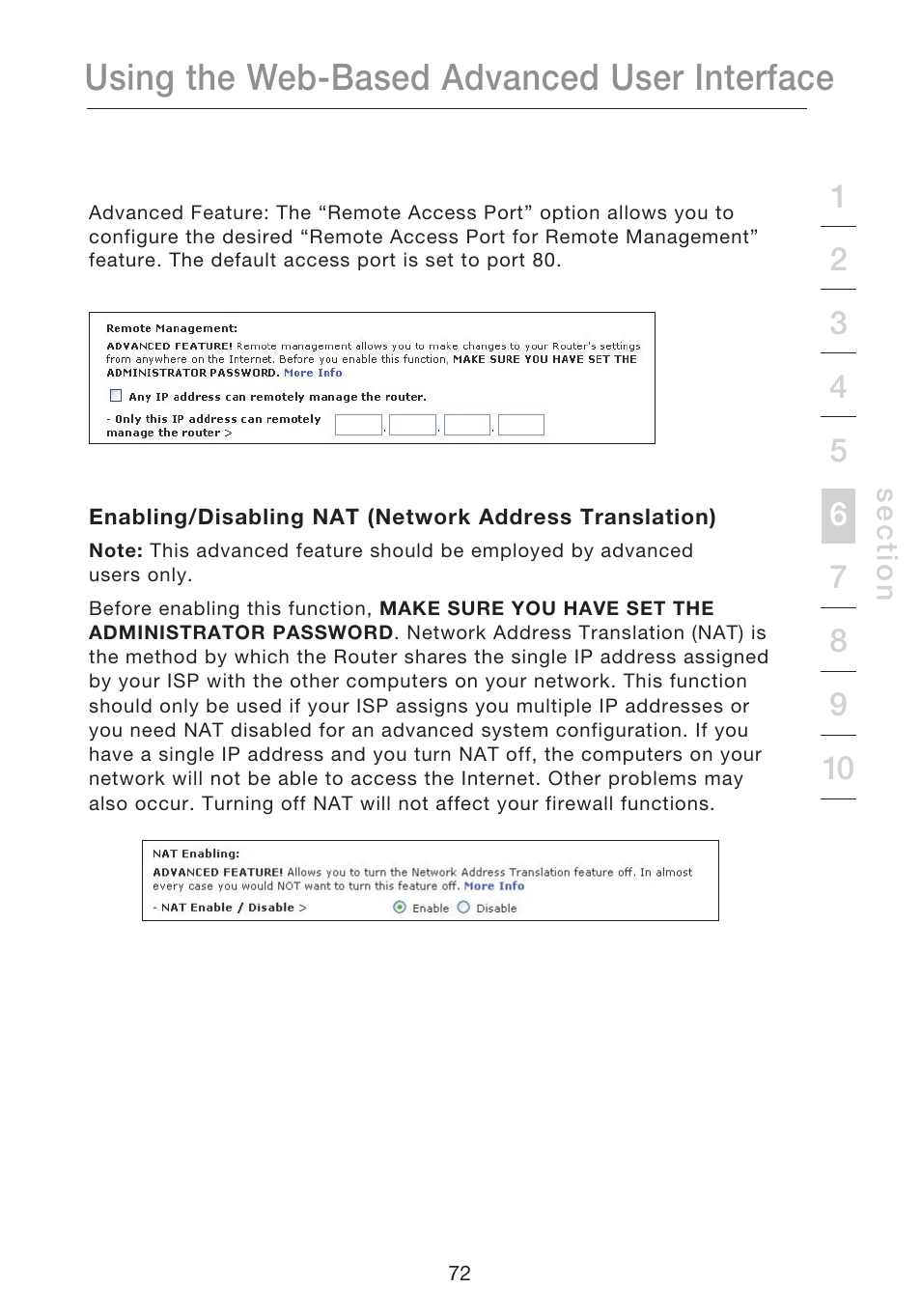 Using the web-based advanced user interface | Belkin N1 WIRELESS ROUTER P75170EI User Manual | Page 76 / 104