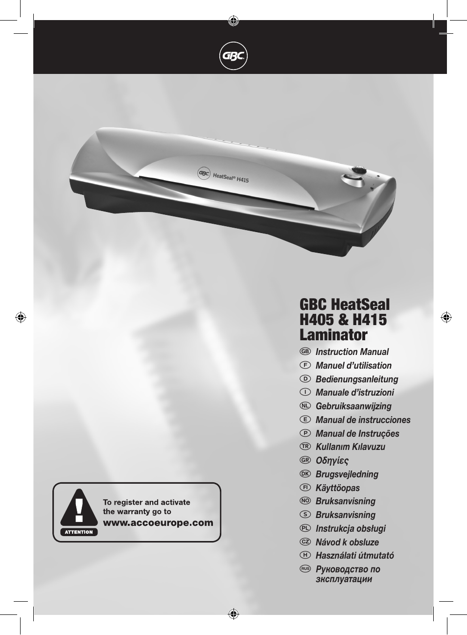 GBC H415 HeatSeal User Manual | 38 pages