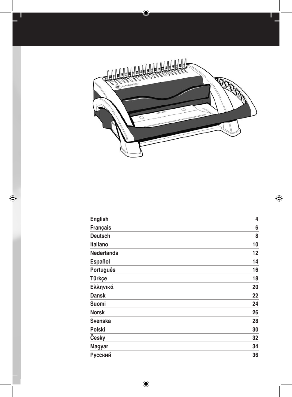 GBC C210 Comb Binder User Manual | Page 2 / 38