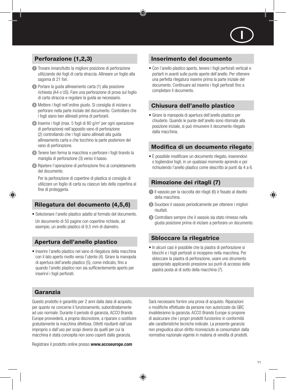 GBC C55 Comb Binder User Manual | Page 11 / 38