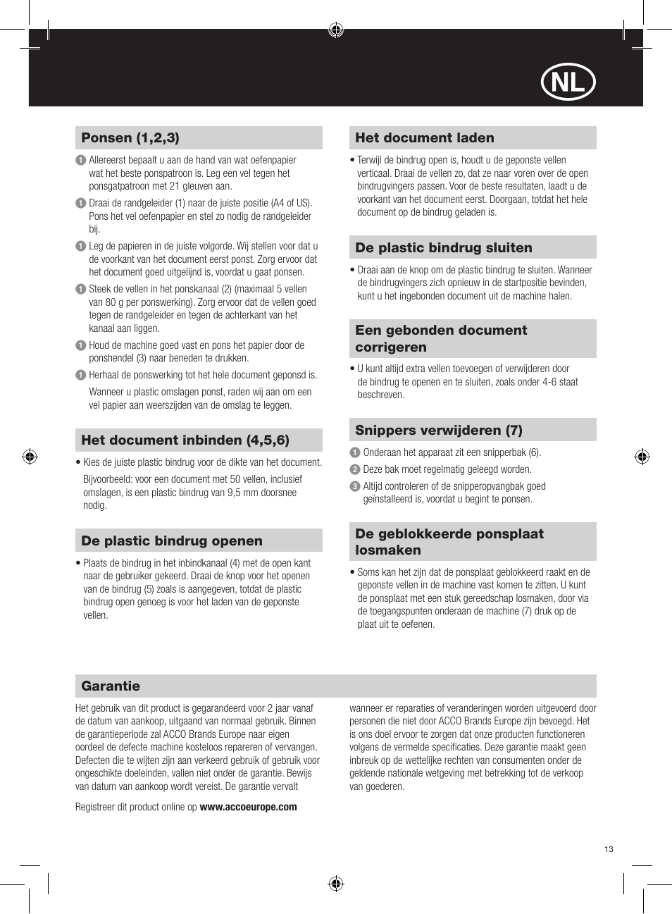 GBC C55 Comb Binder User Manual | Page 13 / 38