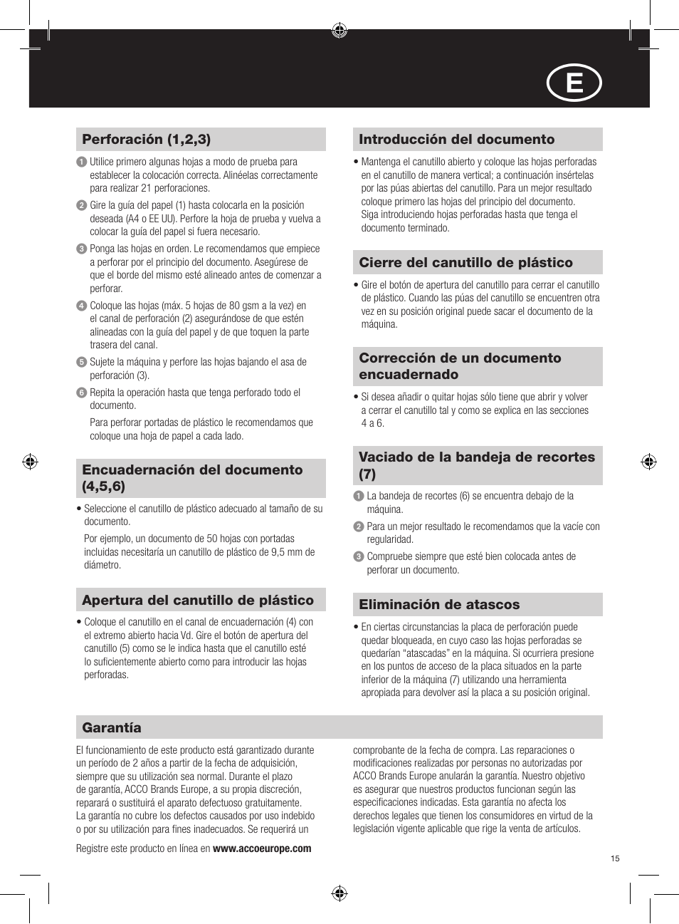 GBC C55 Comb Binder User Manual | Page 15 / 38