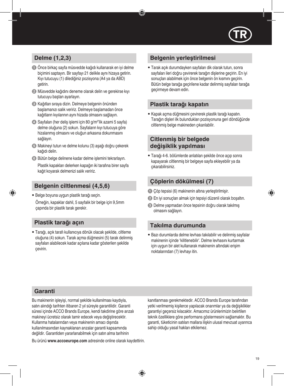 GBC C55 Comb Binder User Manual | Page 19 / 38