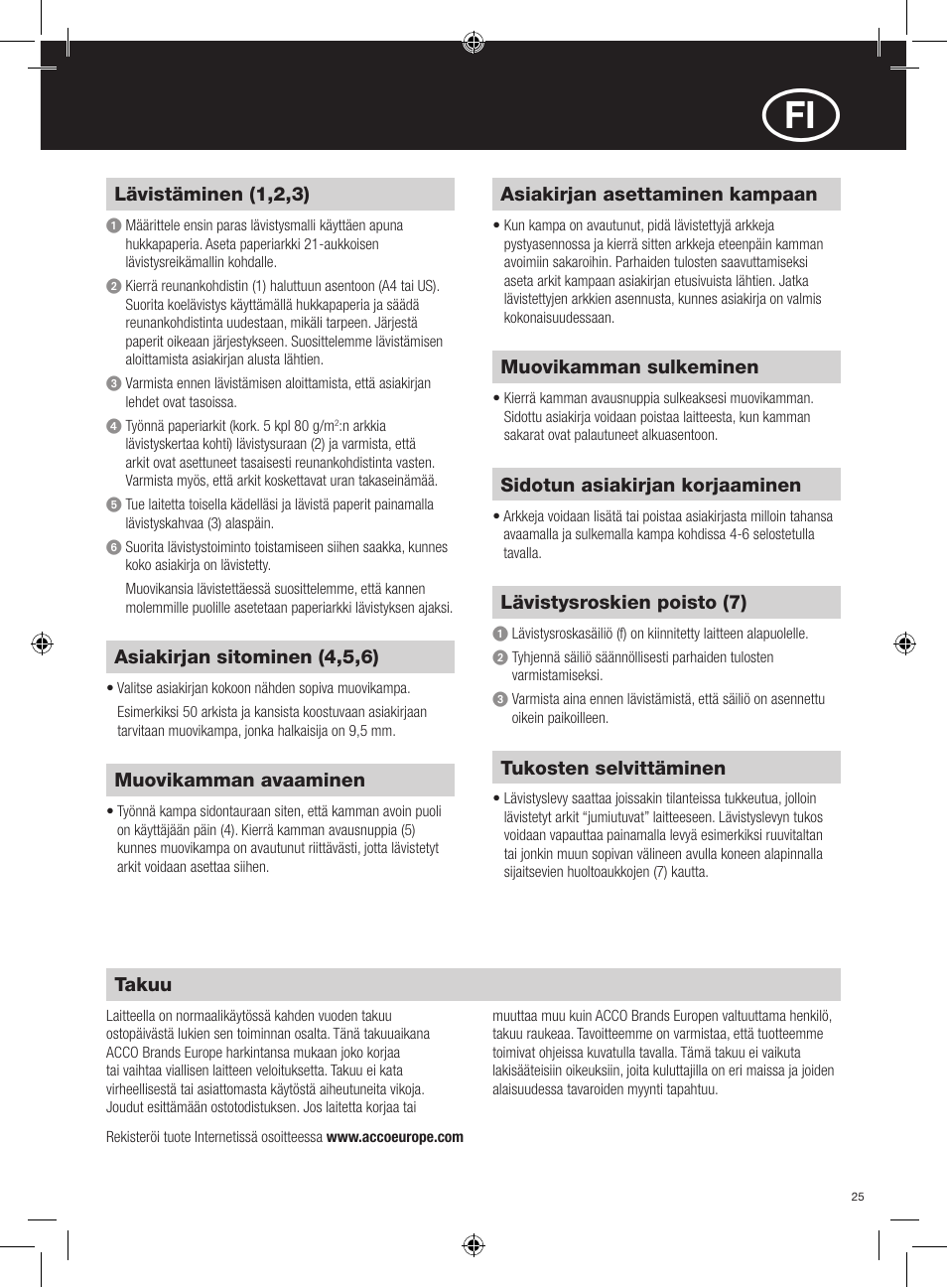 GBC C55 Comb Binder User Manual | Page 25 / 38