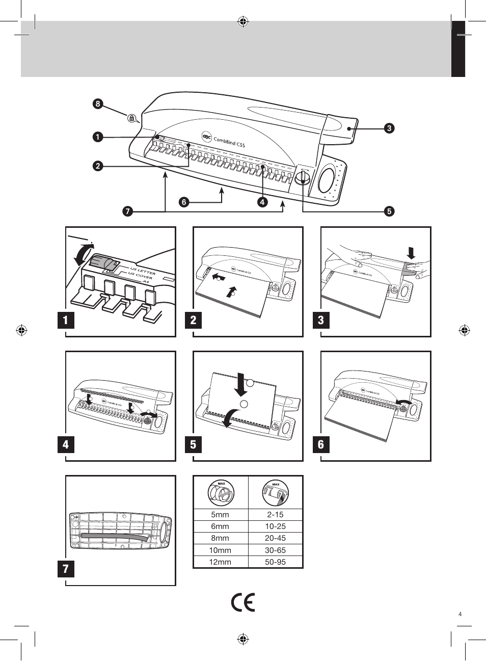 GBC C55 Comb Binder User Manual | Page 3 / 38
