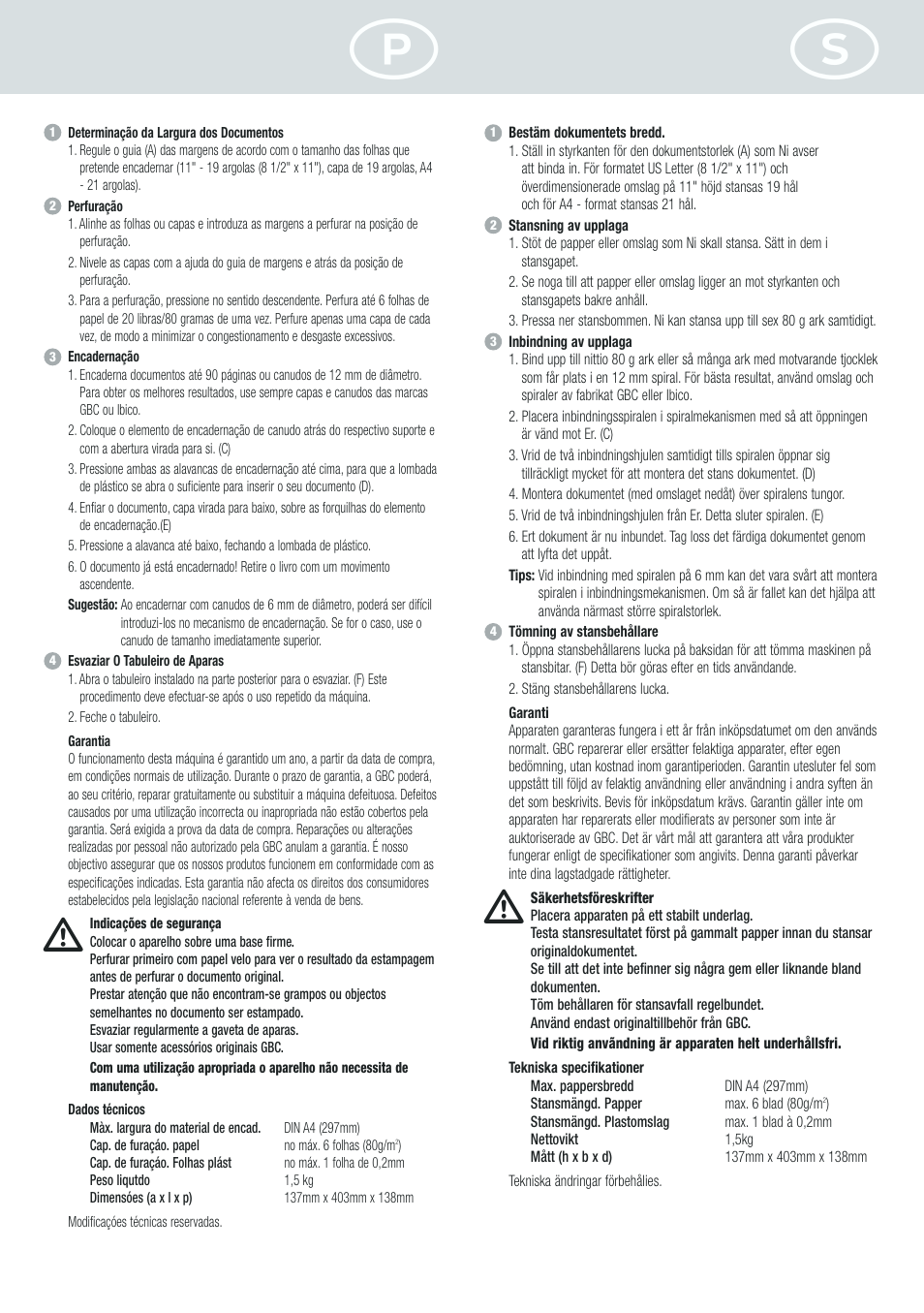 GBC P50 DocuBind User Manual | Page 10 / 10