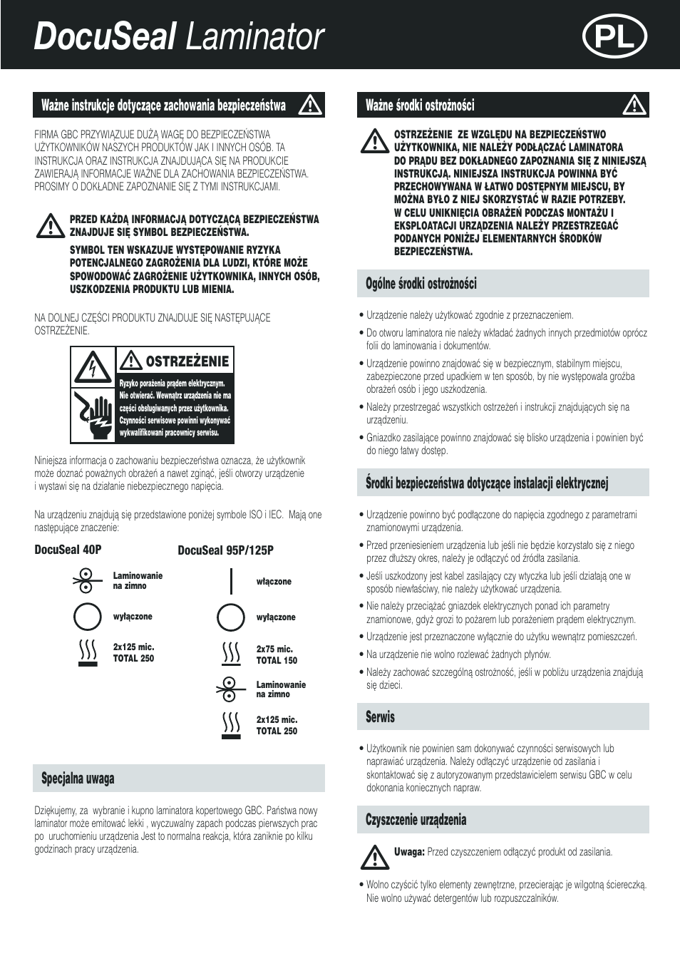 Docuseal laminator | GBC DocuSeal Laminator User Manual | Page 19 / 28