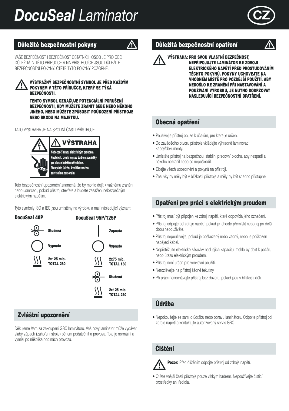 Docuseal laminator | GBC DocuSeal Laminator User Manual | Page 21 / 28