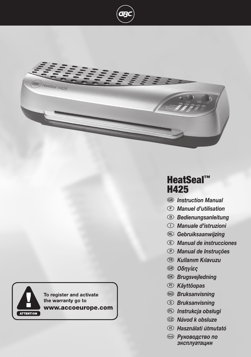 GBC H425 HeatSeal User Manual | 38 pages