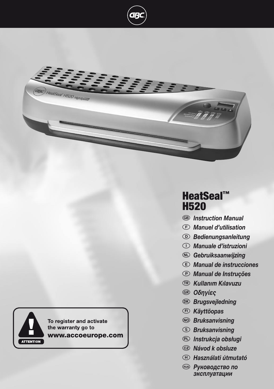 GBC H520 HeatSeal User Manual | 6 pages