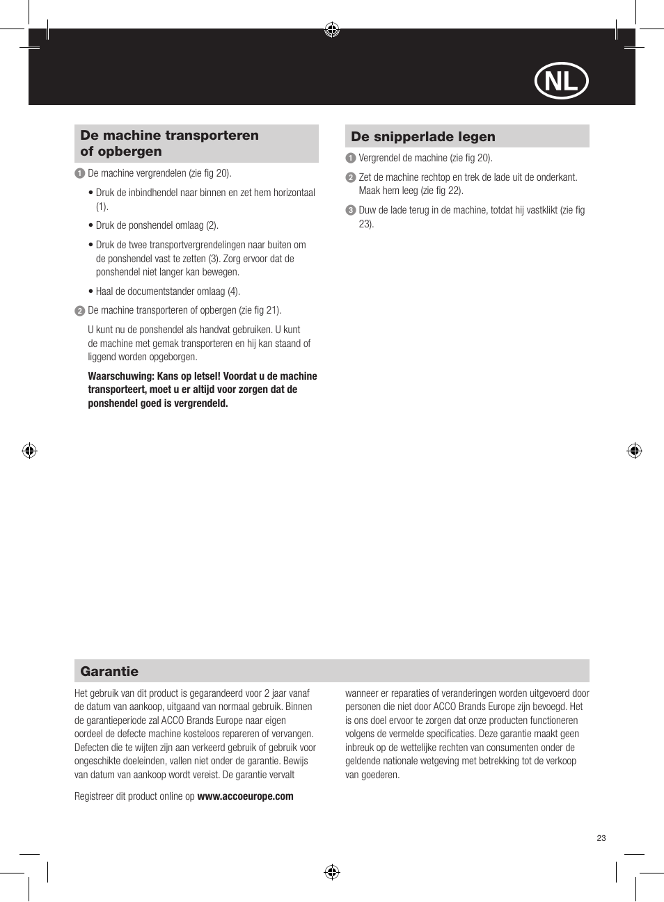 GBC 320 MultiBind User Manual | Page 23 / 74