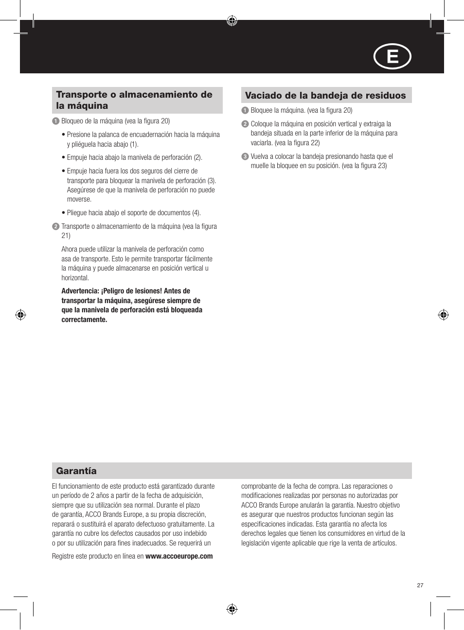 GBC 320 MultiBind User Manual | Page 27 / 74