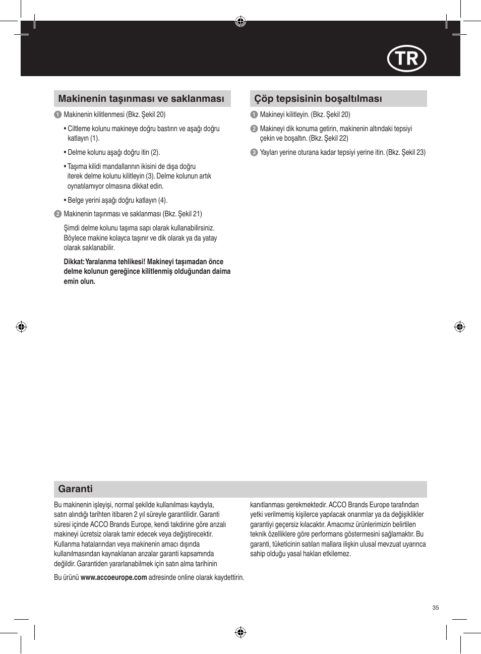 GBC 320 MultiBind User Manual | Page 35 / 74