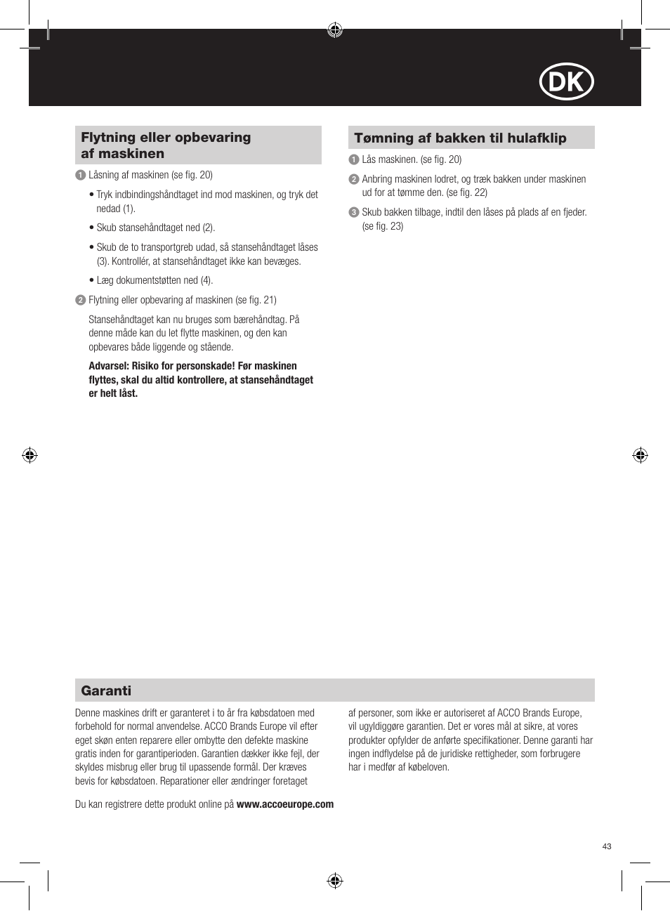 GBC 320 MultiBind User Manual | Page 43 / 74