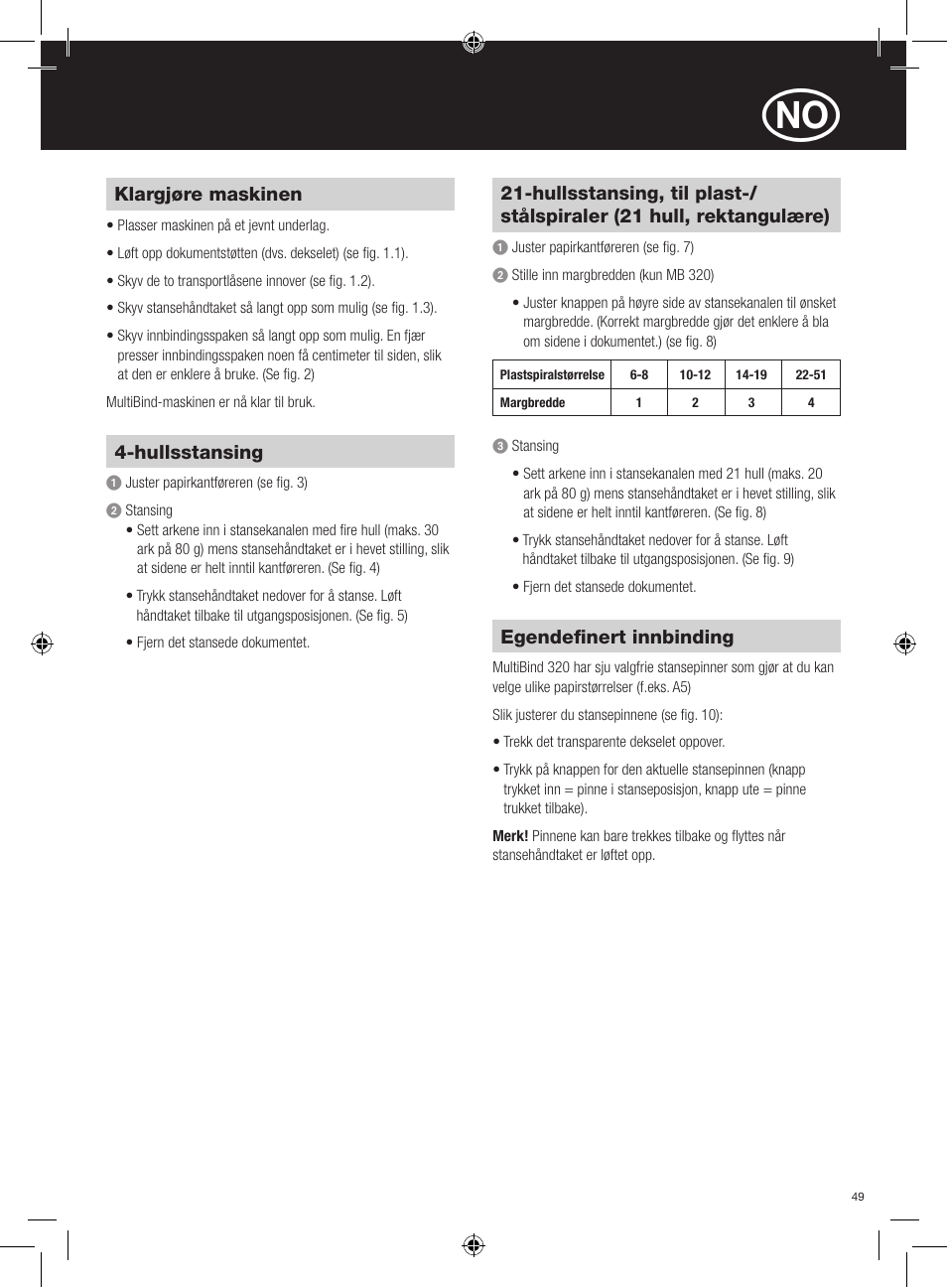 GBC 320 MultiBind User Manual | Page 49 / 74