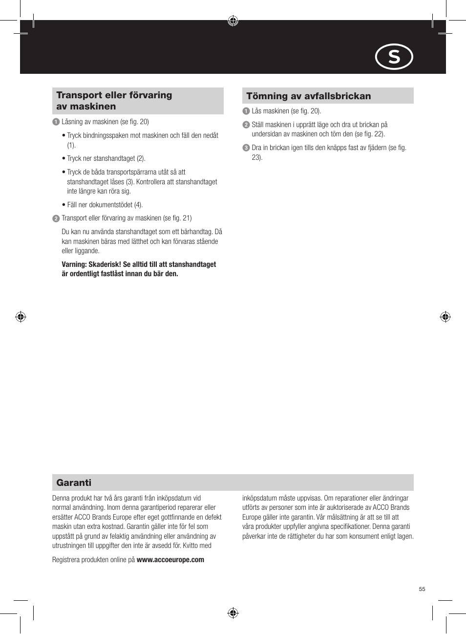 GBC 320 MultiBind User Manual | Page 55 / 74