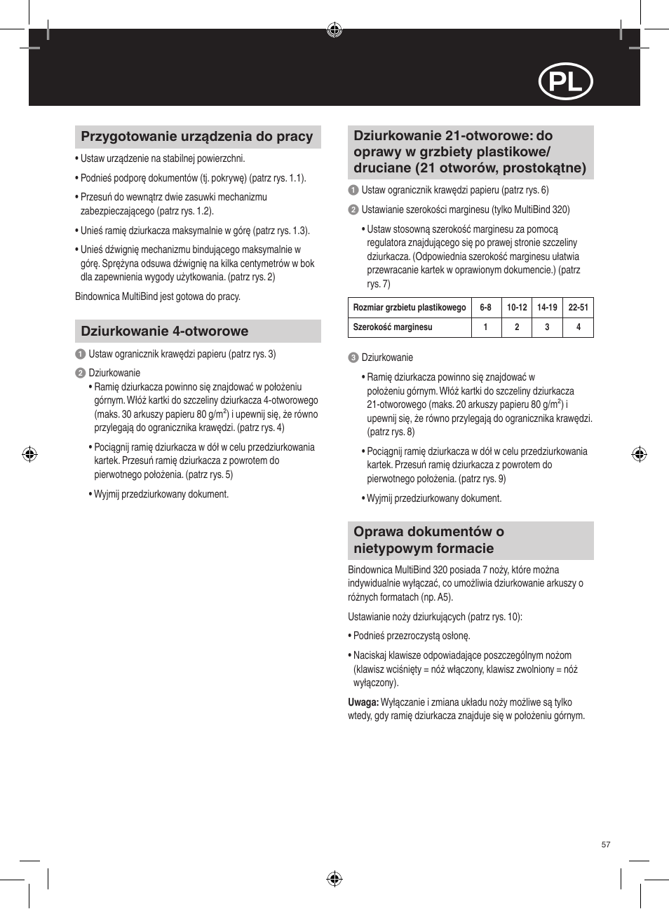 GBC 320 MultiBind User Manual | Page 57 / 74