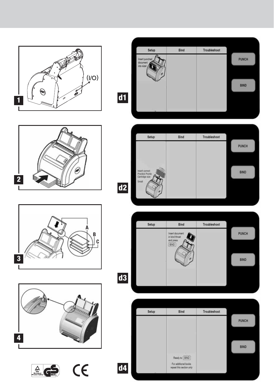 D1 d2 d3 | GBC P3000 ProClick Pronto User Manual | Page 3 / 30
