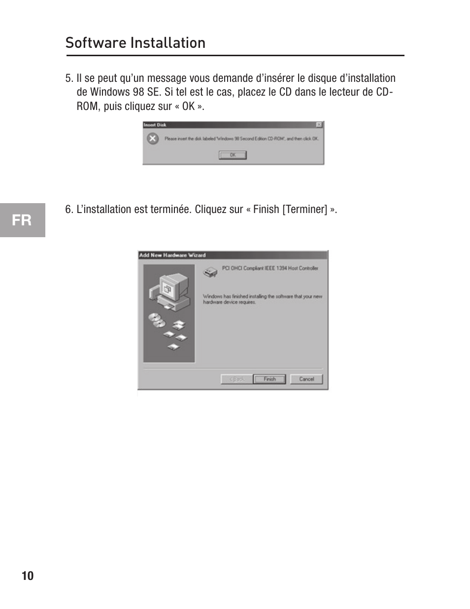 Software installation | Belkin FIREWIRE F5U503 User Manual | Page 32 / 112