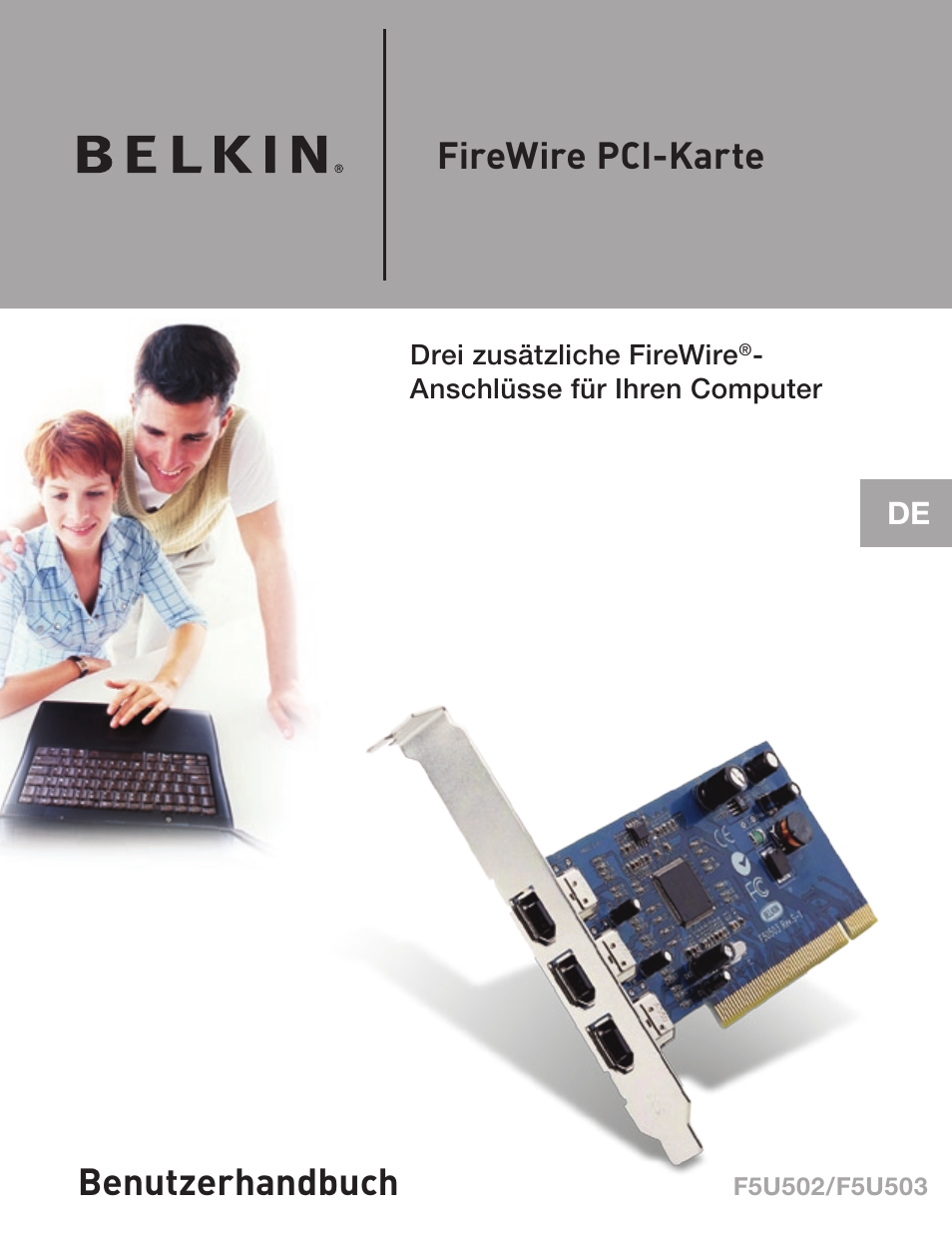 Firewire pci-karte, Benutzerhandbuch | Belkin FIREWIRE F5U503 User Manual | Page 39 / 112