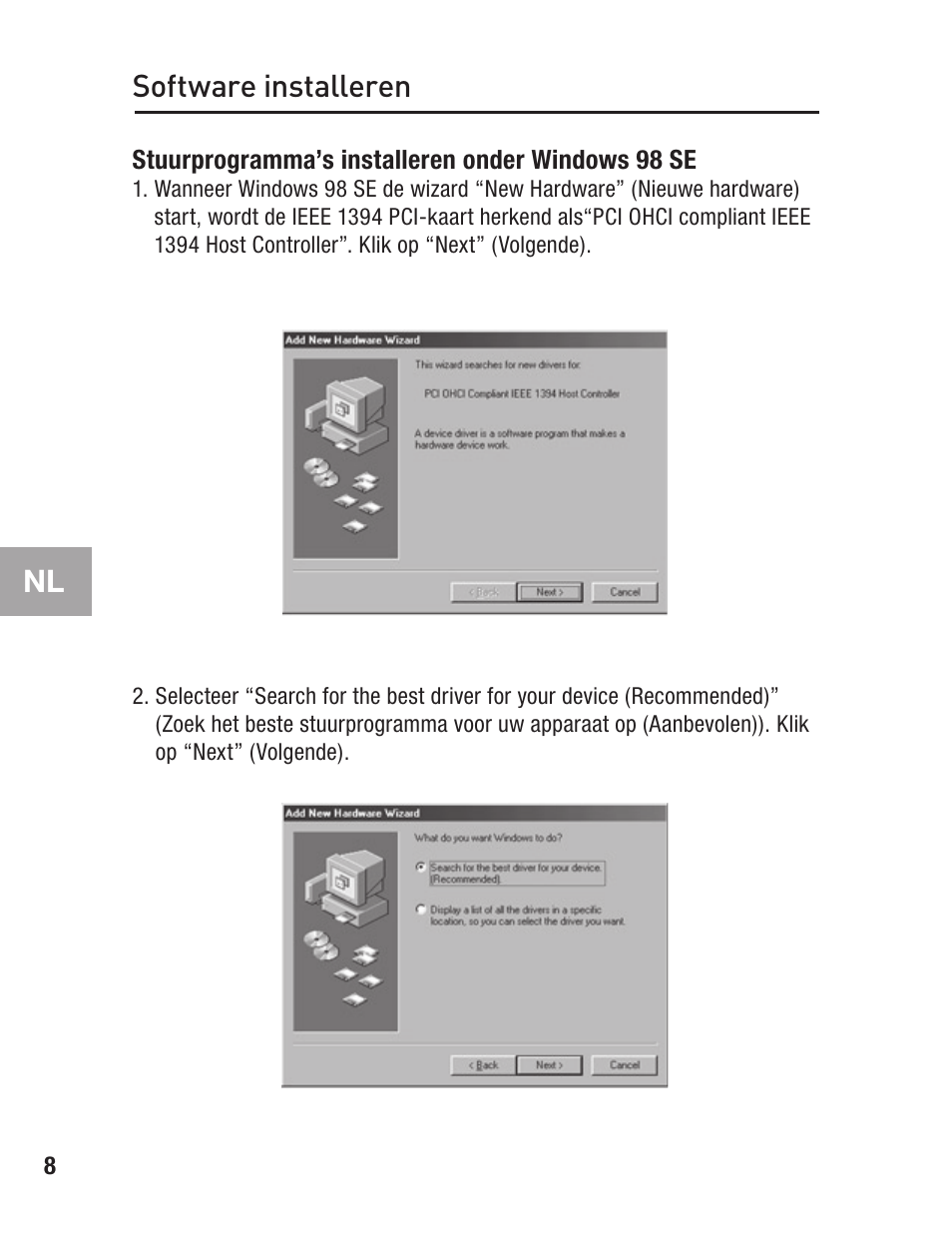 Software installeren | Belkin FIREWIRE F5U503 User Manual | Page 66 / 112