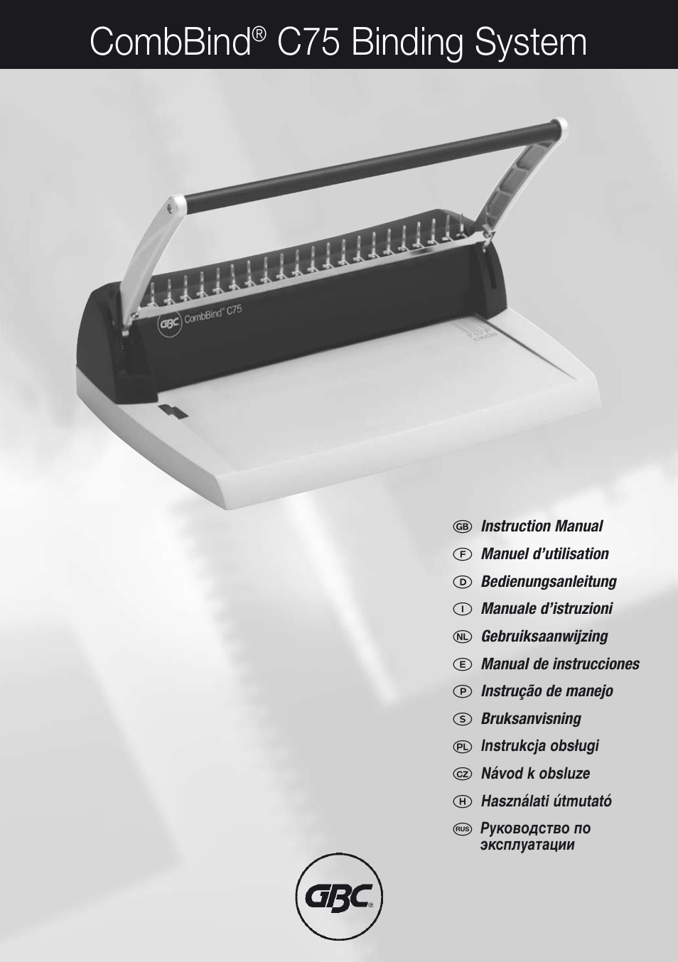 GBC C75 Binding System User Manual | 10 pages