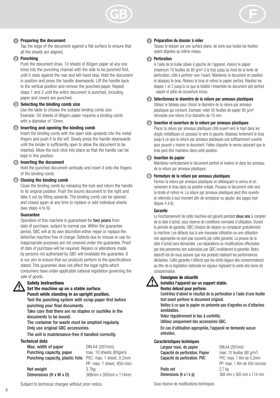 GBC C75 Binding System User Manual | Page 4 / 10