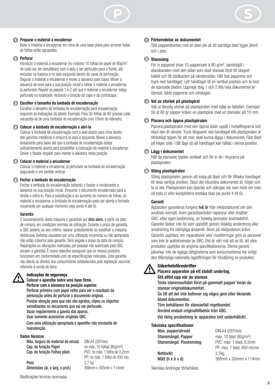 GBC C75 Binding System User Manual | Page 7 / 10