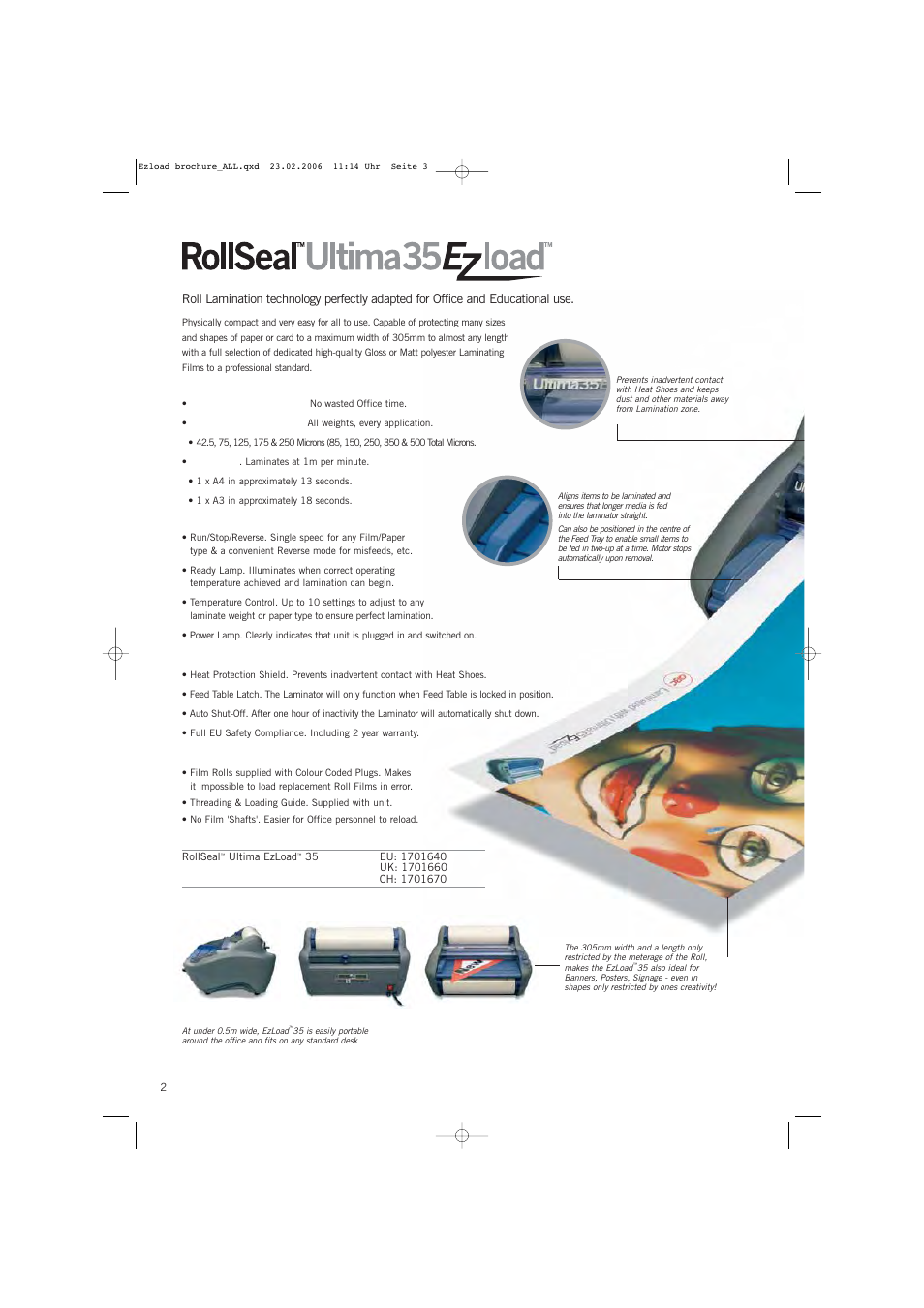 GBC Ezload Roll Seal Laminator User Manual | Page 2 / 4