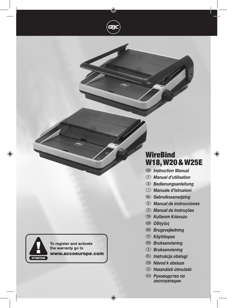 GBC W25E WireBind User Manual | 38 pages