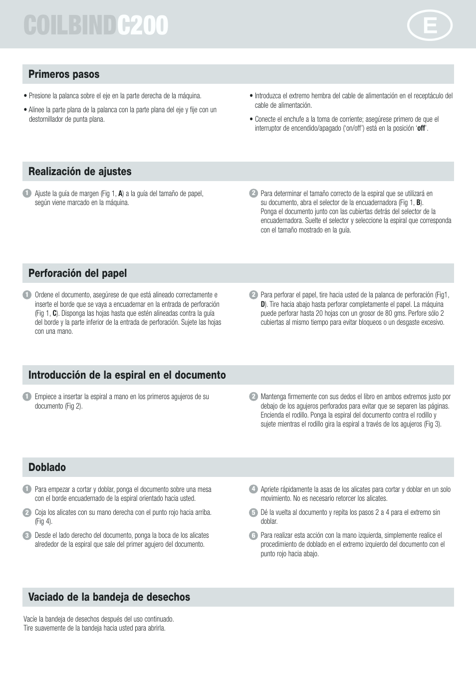 Coilbind c200 | GBC C200 Coilbind User Manual | Page 14 / 28