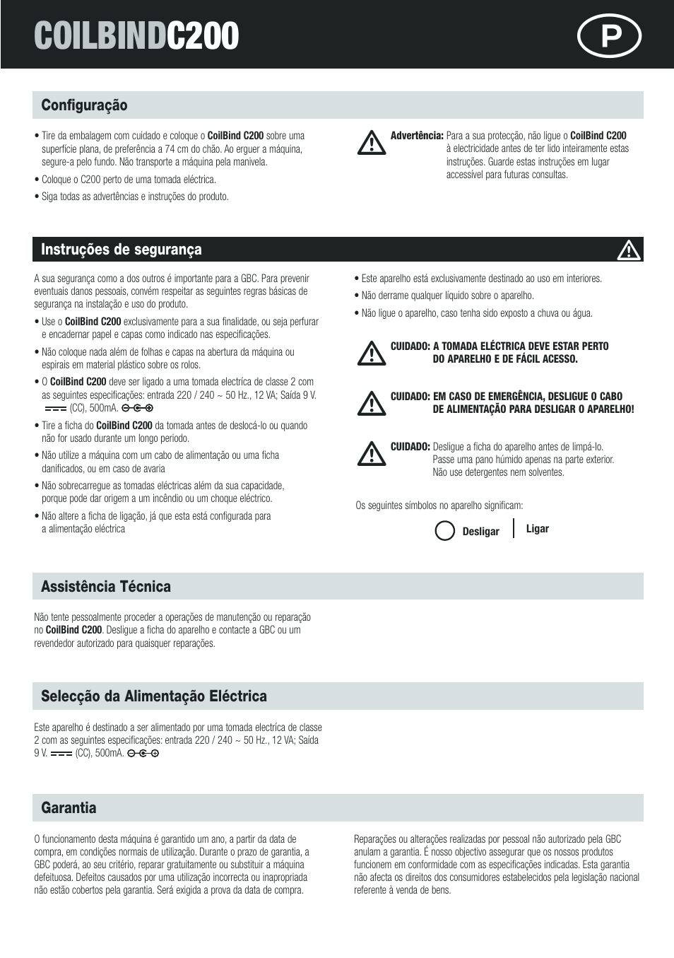 Coilbind c200 | GBC C200 Coilbind User Manual | Page 15 / 28