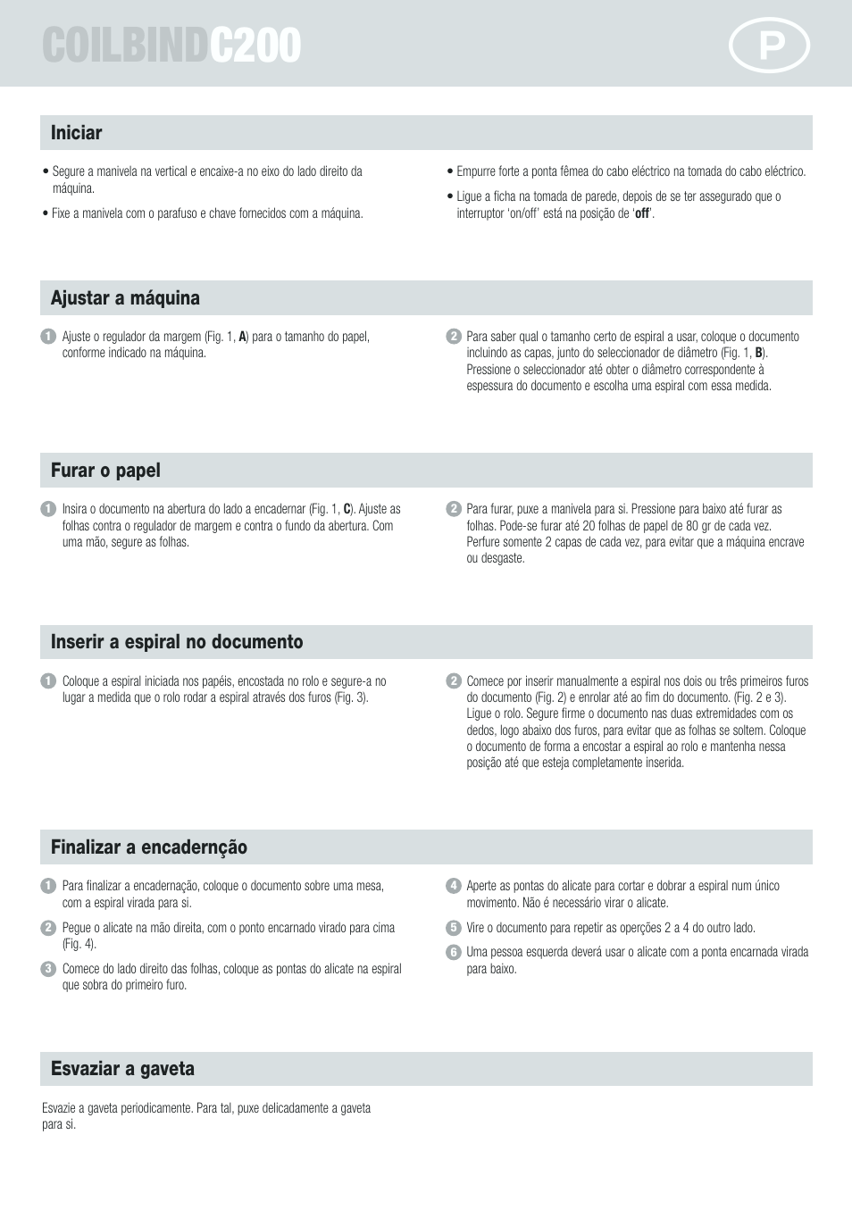 Coilbind c200 | GBC C200 Coilbind User Manual | Page 16 / 28