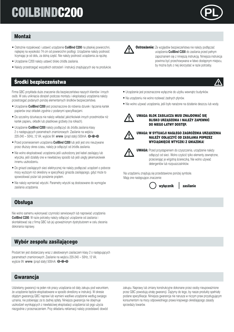 Coilbind c200 | GBC C200 Coilbind User Manual | Page 19 / 28