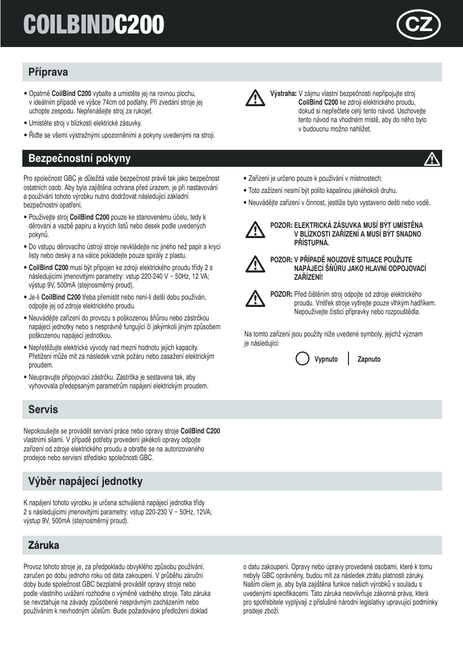 Coilbind c200 | GBC C200 Coilbind User Manual | Page 21 / 28