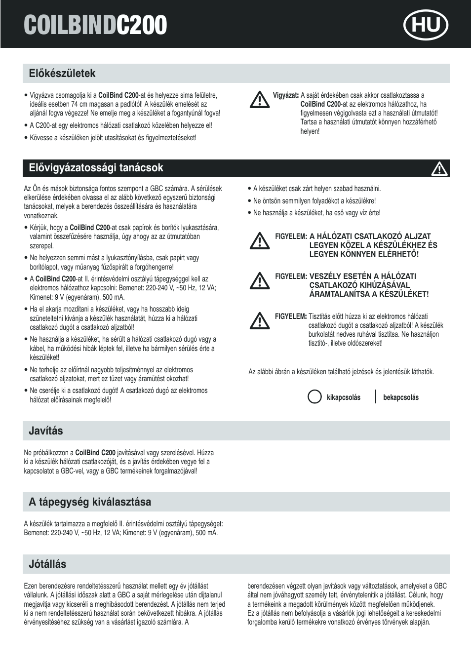 Coilbind c200 | GBC C200 Coilbind User Manual | Page 23 / 28