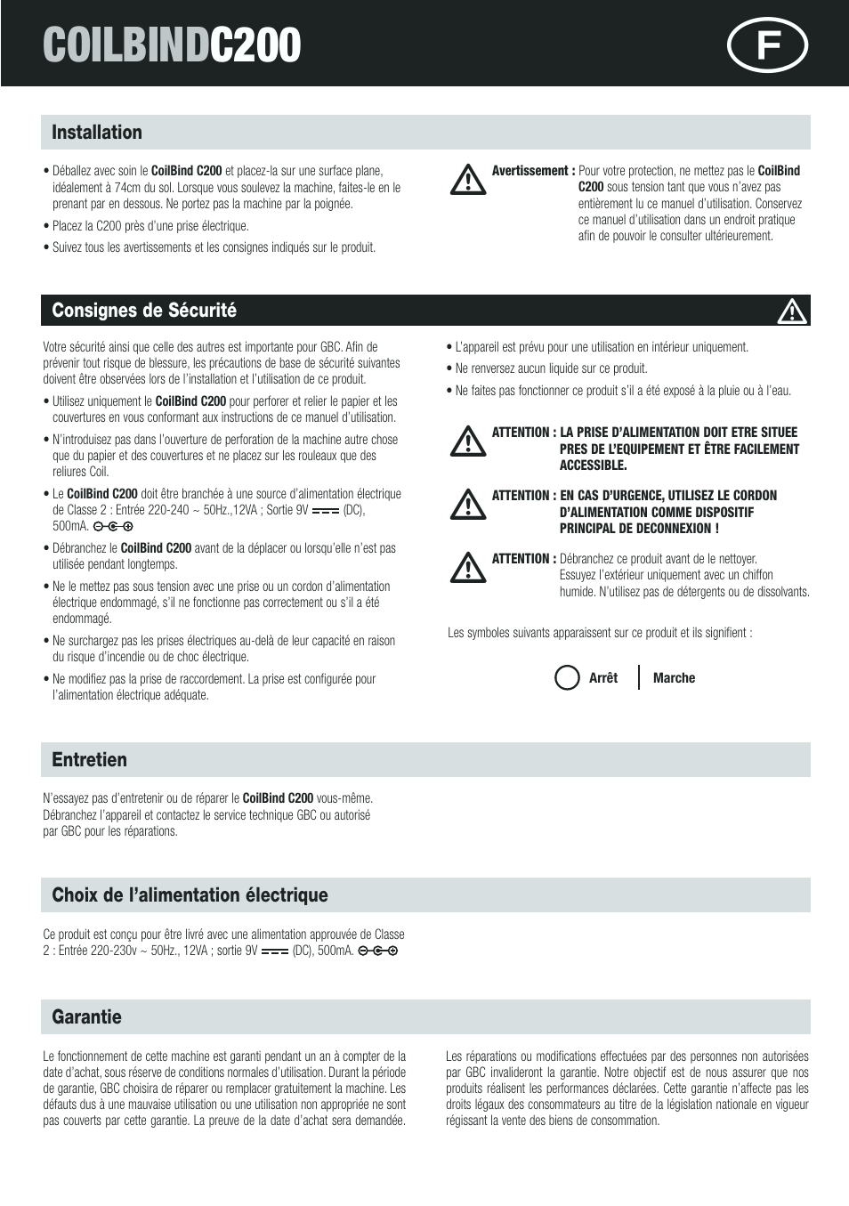 Coilbind c200 | GBC C200 Coilbind User Manual | Page 5 / 28